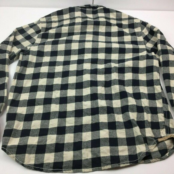 Mountain & Isles Mens Black White Buffalo Check Flannel Button Shirt Size Large - Picture 3 of 4